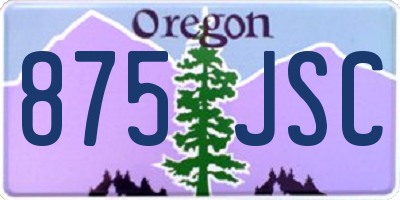 OR license plate 875JSC