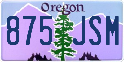 OR license plate 875JSM