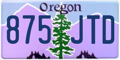 OR license plate 875JTD