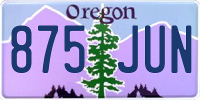 OR license plate 875JUN