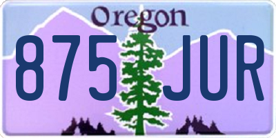 OR license plate 875JUR