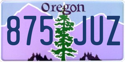 OR license plate 875JUZ