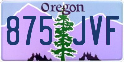 OR license plate 875JVF