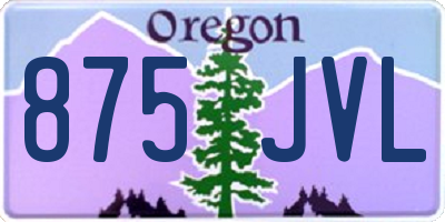 OR license plate 875JVL