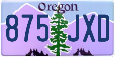 OR license plate 875JXD