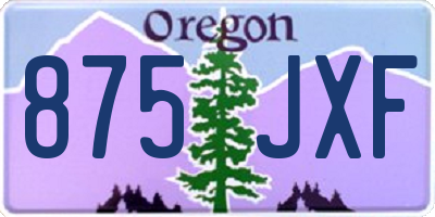 OR license plate 875JXF