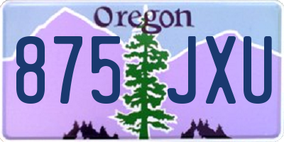 OR license plate 875JXU