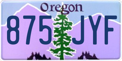 OR license plate 875JYF