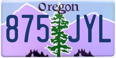 OR license plate 875JYL