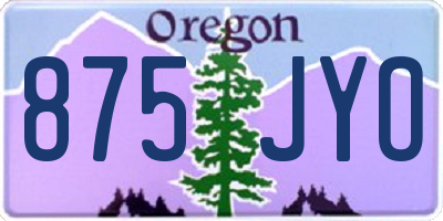OR license plate 875JYO