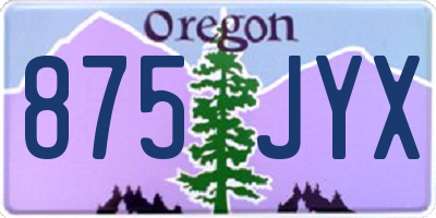 OR license plate 875JYX