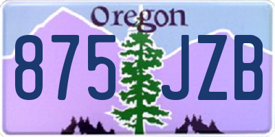 OR license plate 875JZB