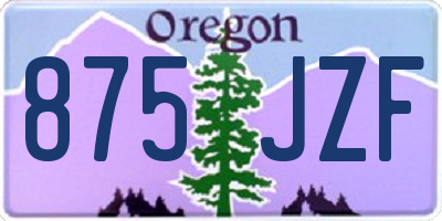 OR license plate 875JZF