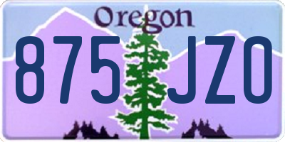 OR license plate 875JZO