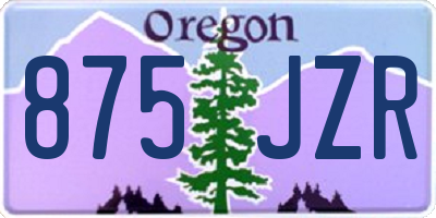 OR license plate 875JZR