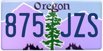 OR license plate 875JZS