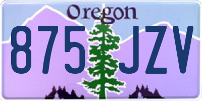 OR license plate 875JZV