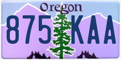 OR license plate 875KAA