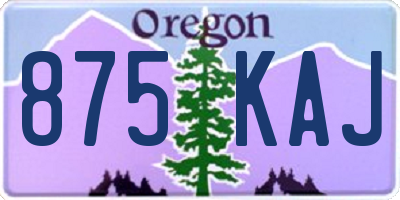 OR license plate 875KAJ