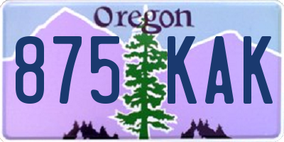 OR license plate 875KAK