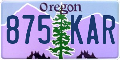 OR license plate 875KAR