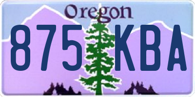 OR license plate 875KBA