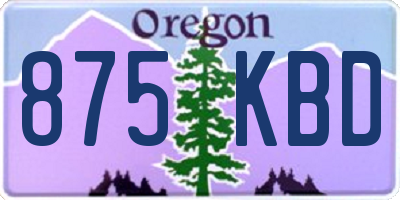 OR license plate 875KBD