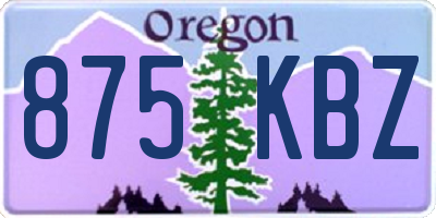 OR license plate 875KBZ