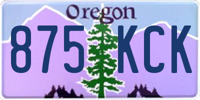 OR license plate 875KCK