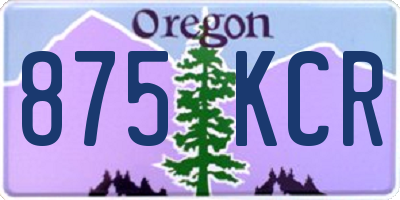OR license plate 875KCR