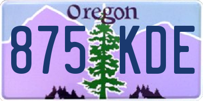 OR license plate 875KDE