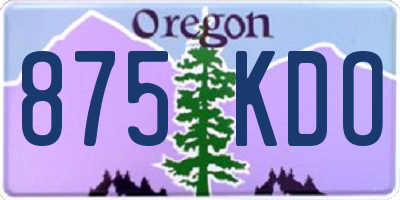 OR license plate 875KDO