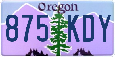 OR license plate 875KDY