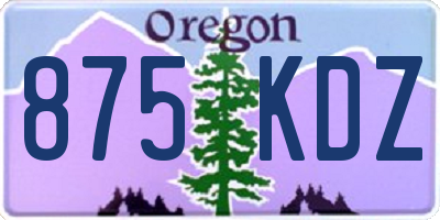 OR license plate 875KDZ