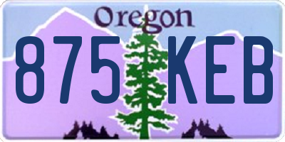 OR license plate 875KEB