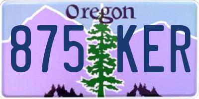 OR license plate 875KER