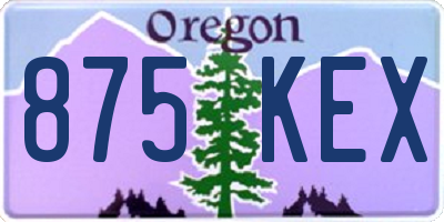 OR license plate 875KEX