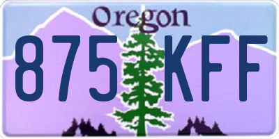 OR license plate 875KFF