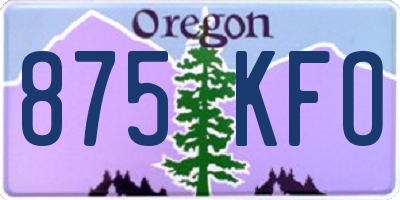 OR license plate 875KFO