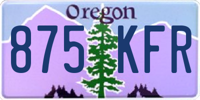 OR license plate 875KFR