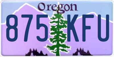 OR license plate 875KFU