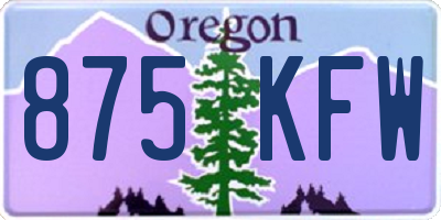 OR license plate 875KFW