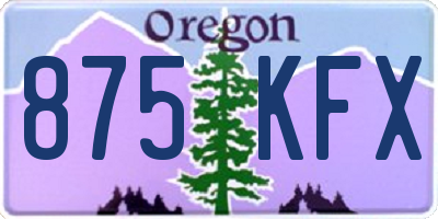 OR license plate 875KFX