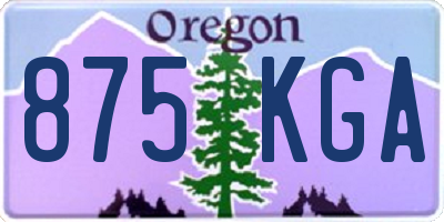 OR license plate 875KGA