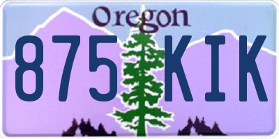 OR license plate 875KIK