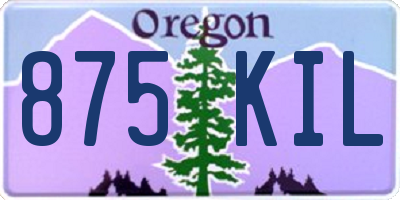 OR license plate 875KIL