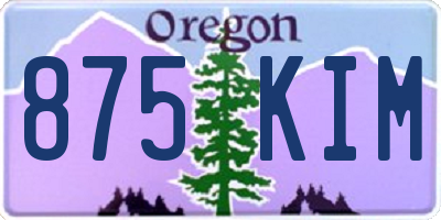 OR license plate 875KIM