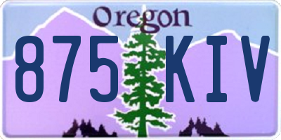 OR license plate 875KIV