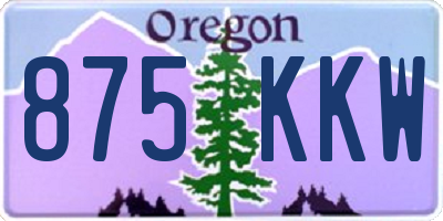 OR license plate 875KKW