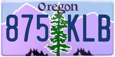 OR license plate 875KLB